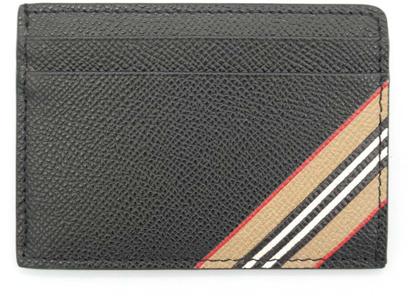 Burberry Icon Stripe (4 Card Slot) Card Case Black/Beige