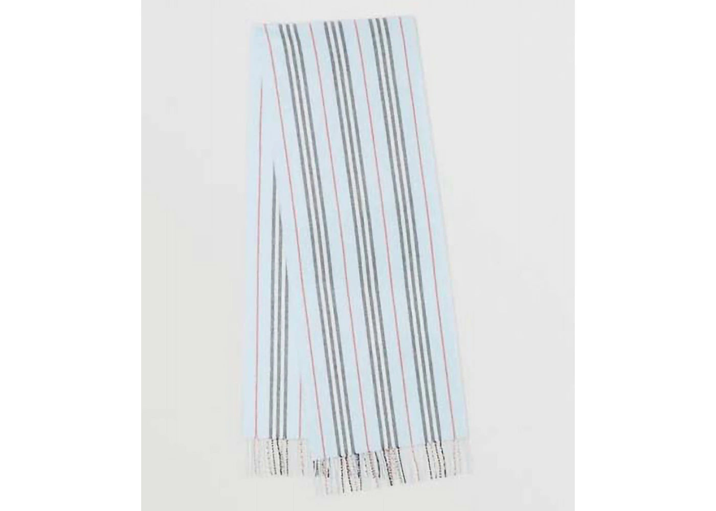 Burberry Icon Stripe Cashmere Wool Scarf Light Blue