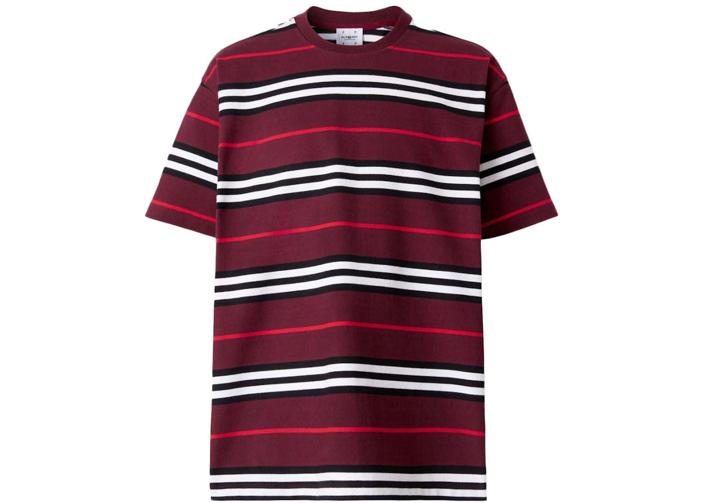 Burberry Icon Stripe Cotton Oversized T-shirt Deep Mulberry