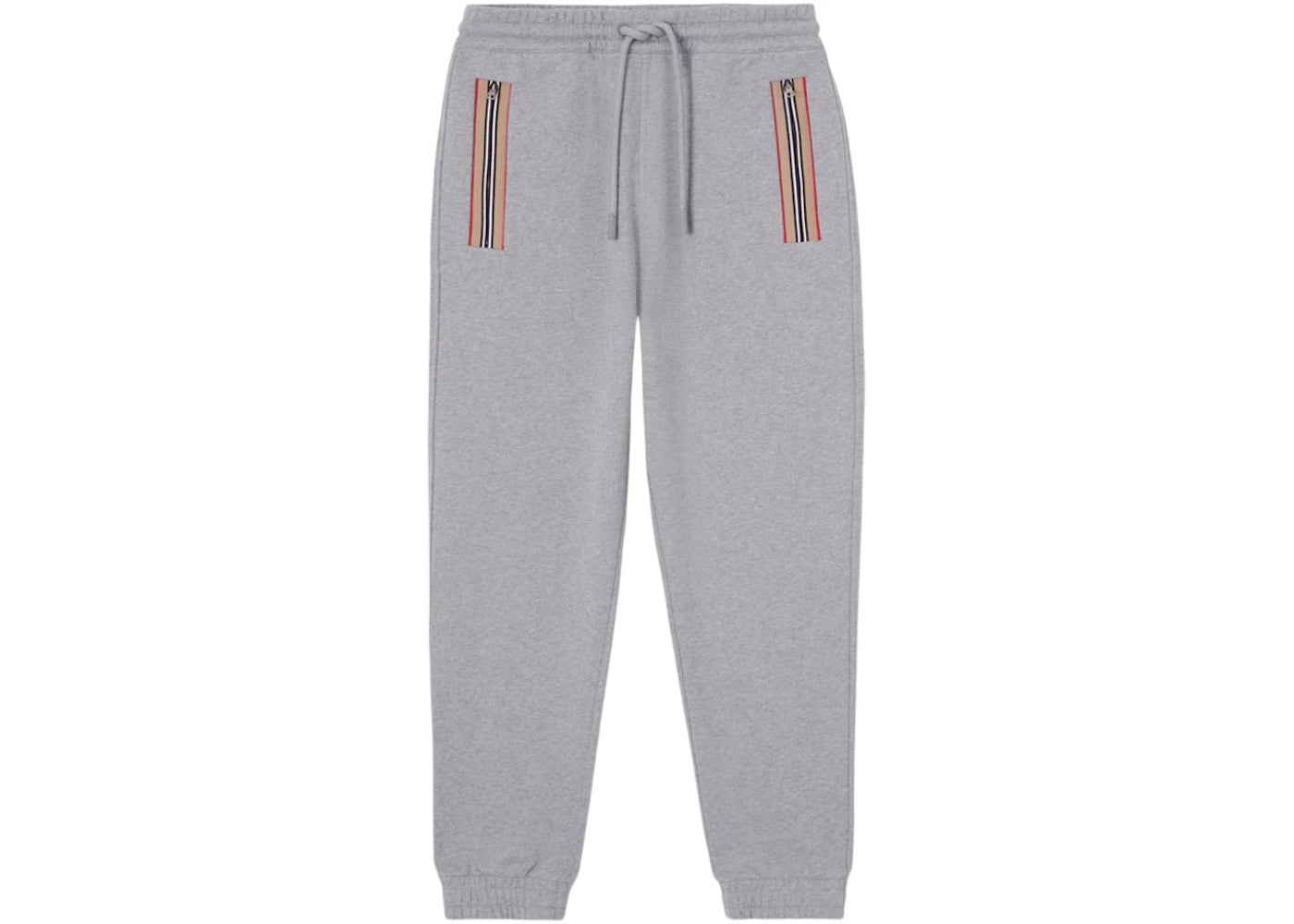 Burberry Icon Stripe Detail Cotton Jogging Pants Grey