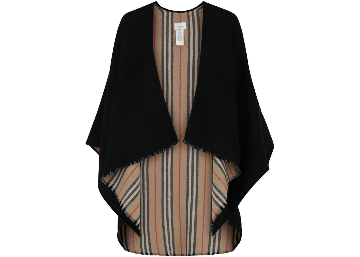 Burberry Icon Stripe Solid Cape Black