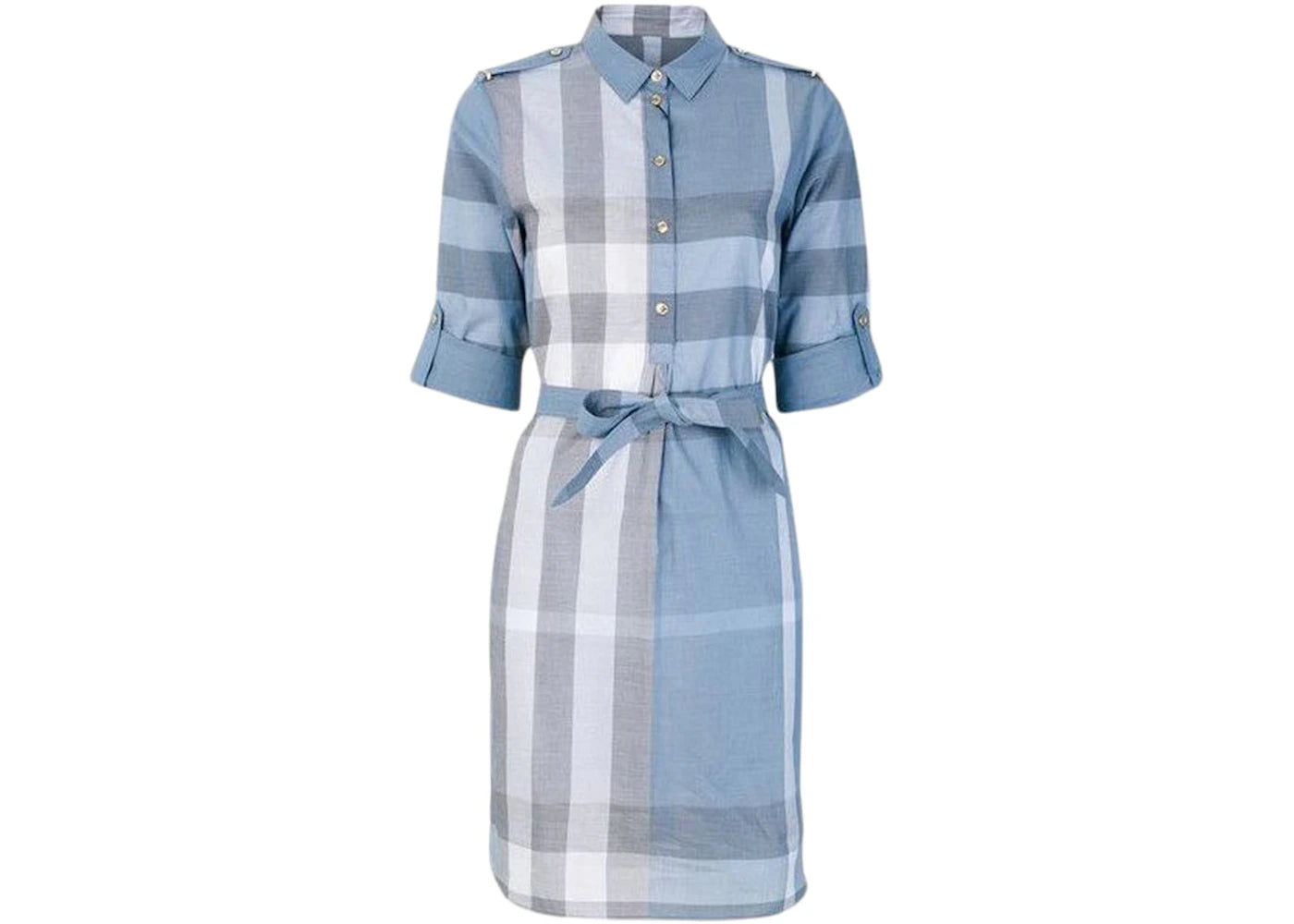 Burberry Kelsy House Check Shirt Dress Blue