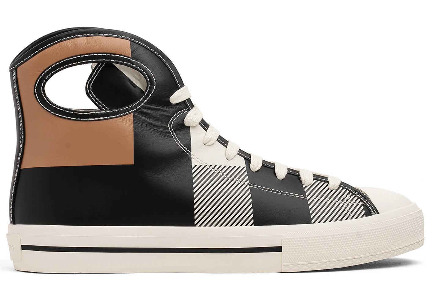 Burberry Larkhall High-Top Sneakers Check Print Leather