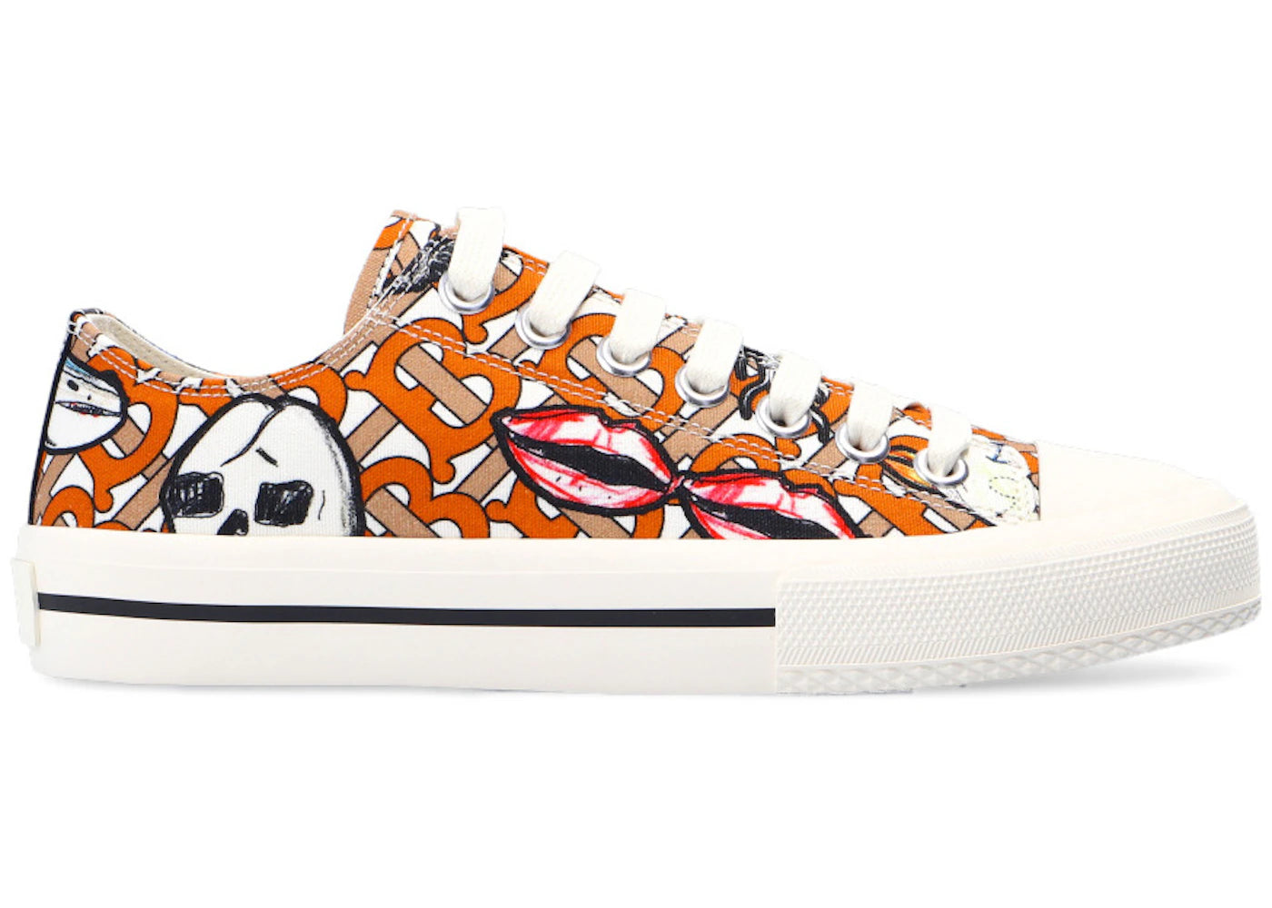 Burberry Larkhall Scribble Low Top White Orange (Women)