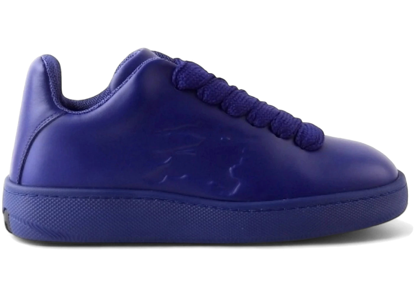 Burberry Leather Box Sneaker Debossed Equestrian Knight Blue