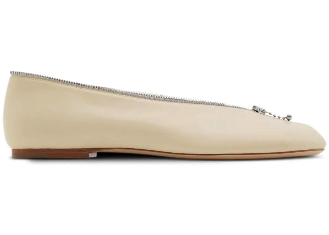 Burberry Leather Sadler Zip Ballerinas Soap (Women's)