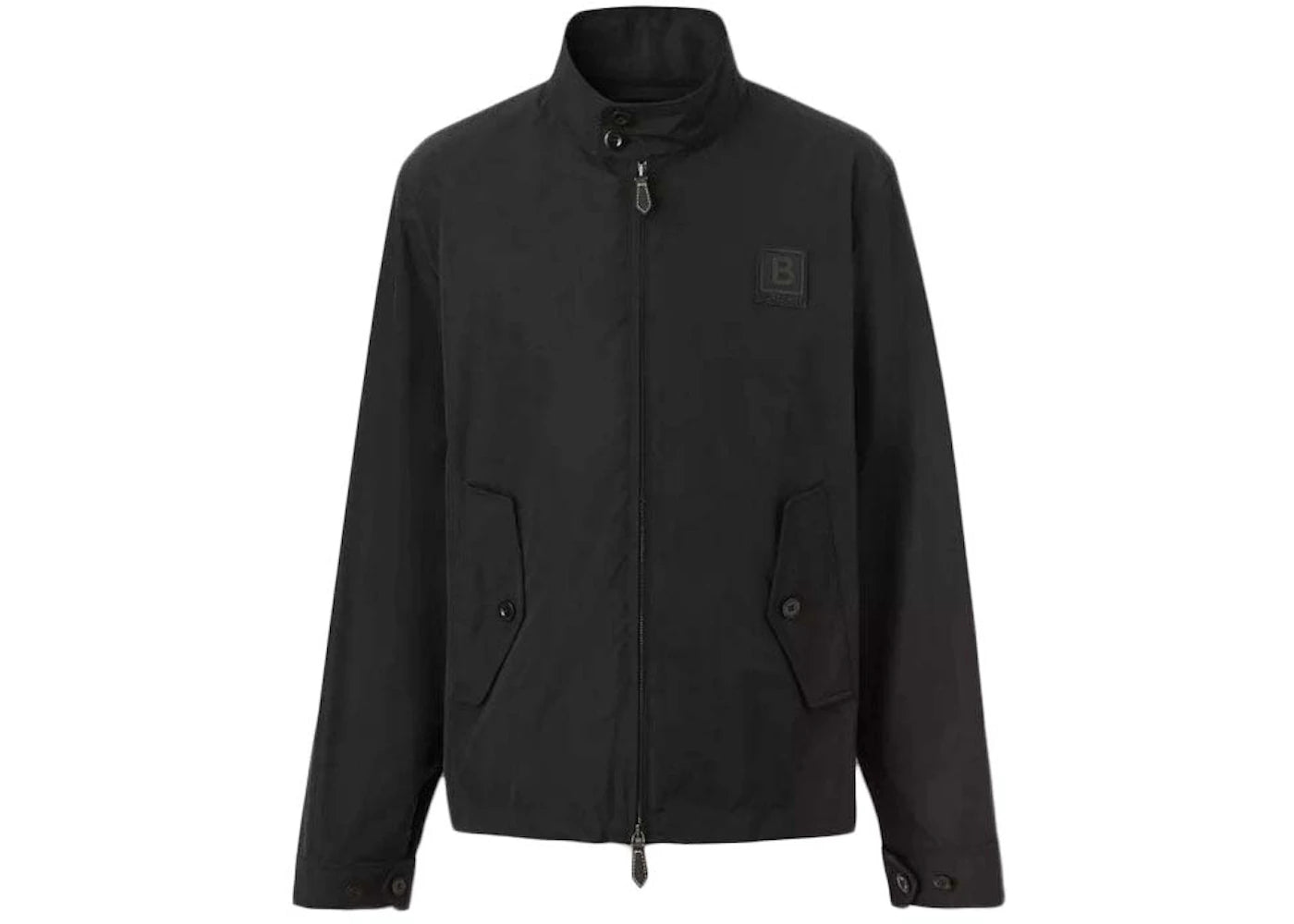 Burberry Letter Graphic Applique Harrington Jacket Black