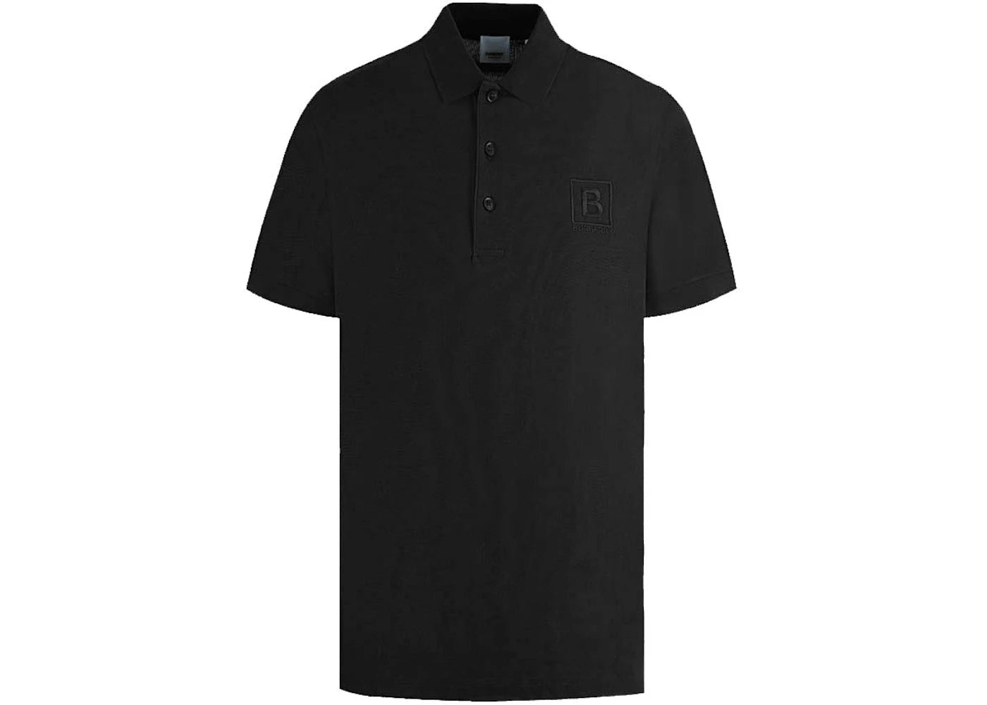 Burberry Letter Graphic Cotton Pique Polo Shirt Black