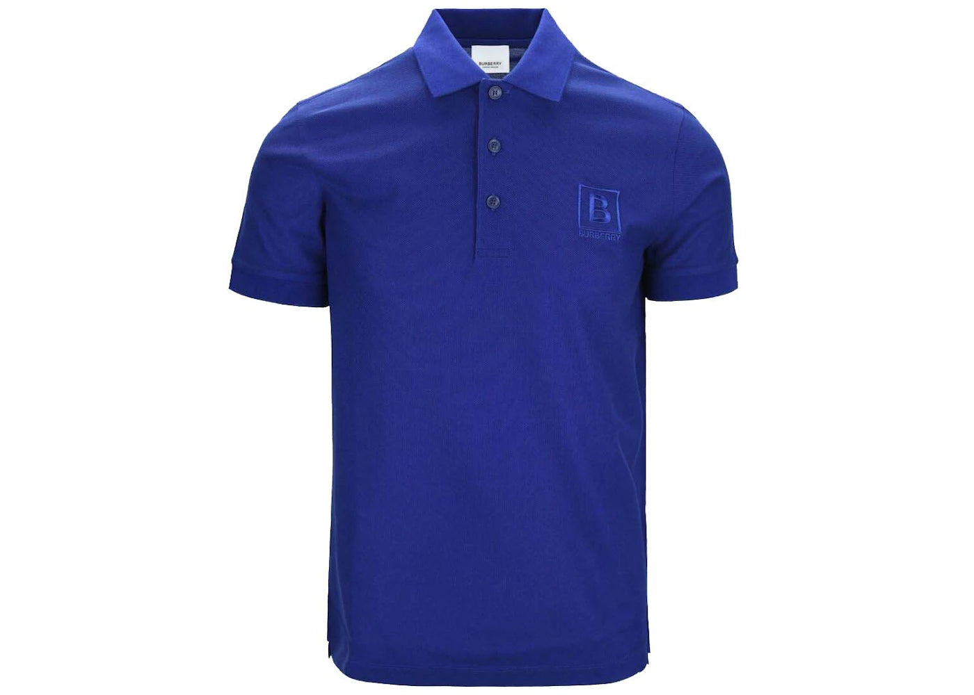 Burberry Letter Graphic Cotton Pique Polo Shirt Blue