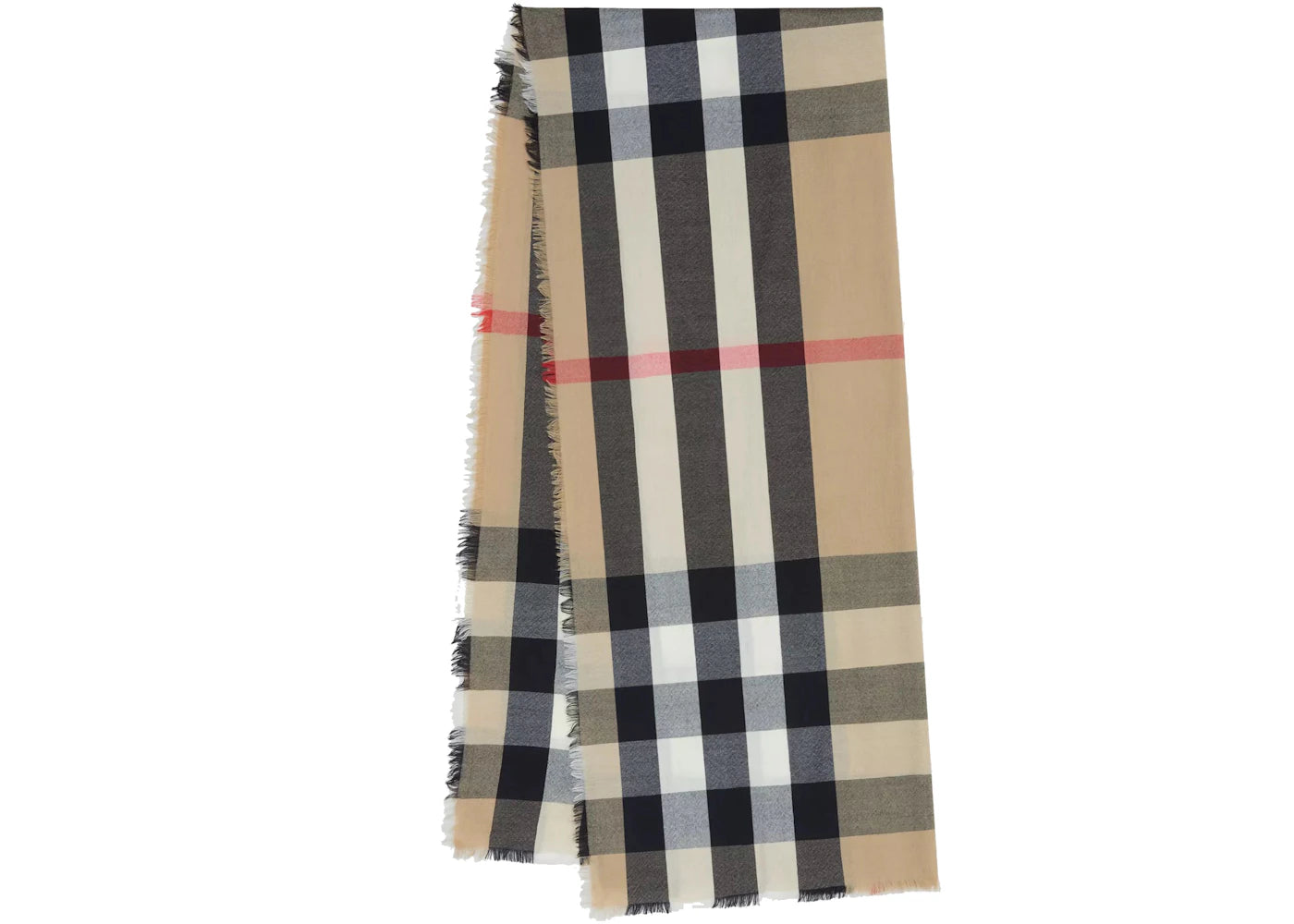 Burberry Lightweight Check Cashmere Scarf Archive Beige