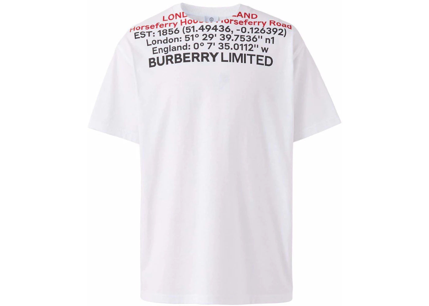 Burberry Location-Print T-Shirt White/Black/Red