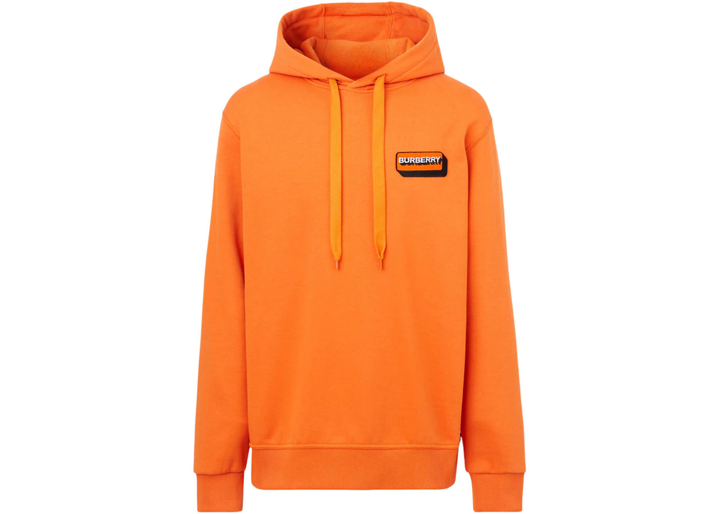 Burberry Logo Applique Cotton Hoodie Dark Orange/Orange