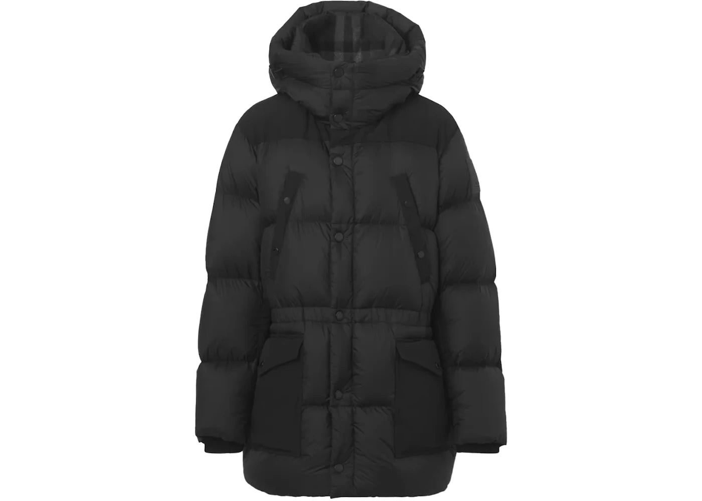 Burberry Logo Applique Nylon Puffer Coat Black