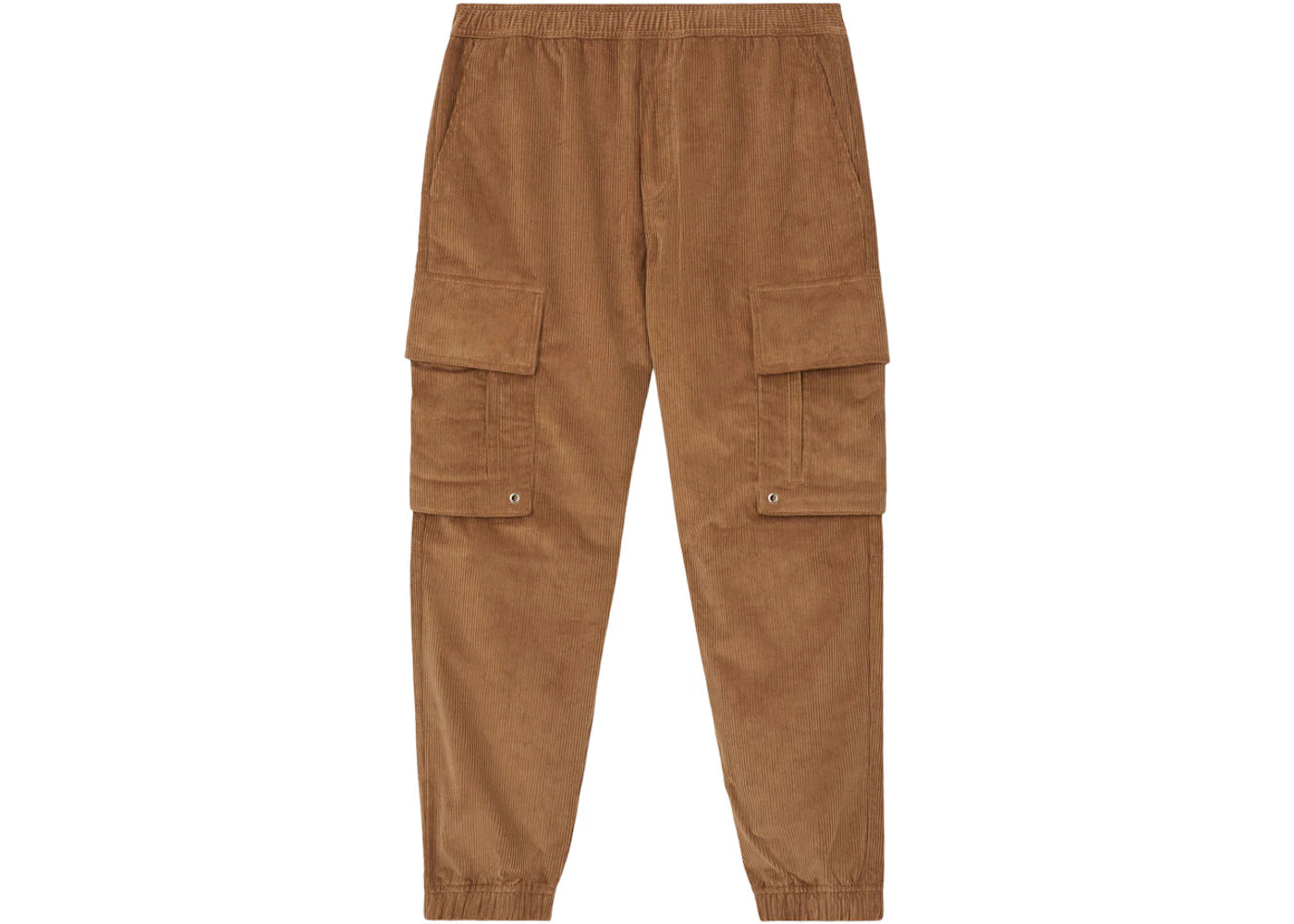 Burberry Logo Detail Corduroy Cargo Trousers Dark Camel