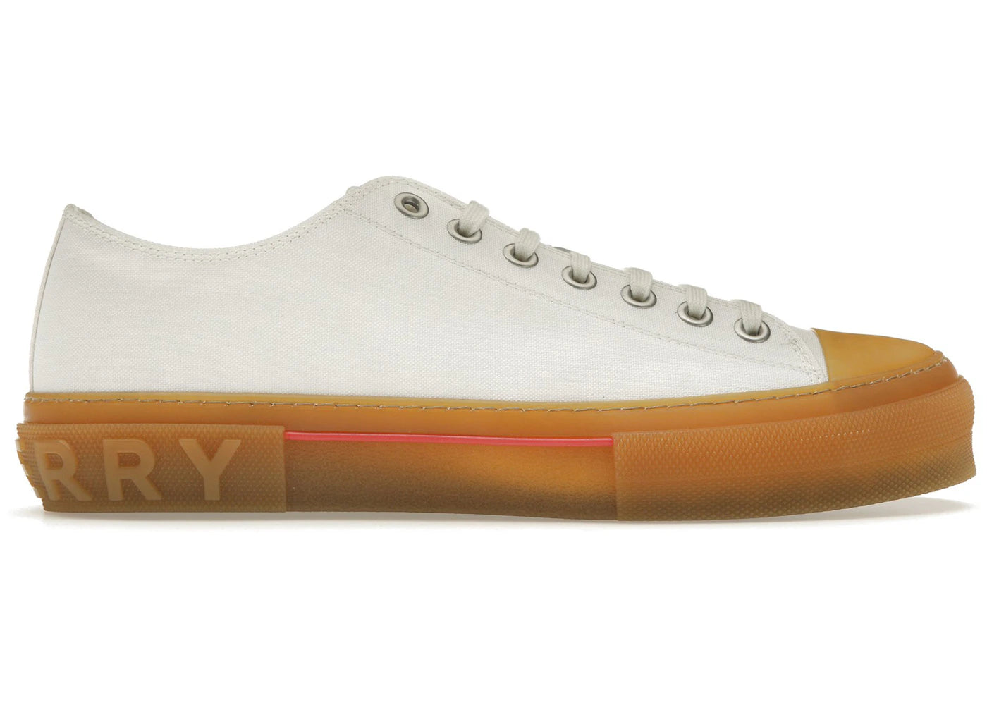 Burberry Logo Detail Cotton Trainer White