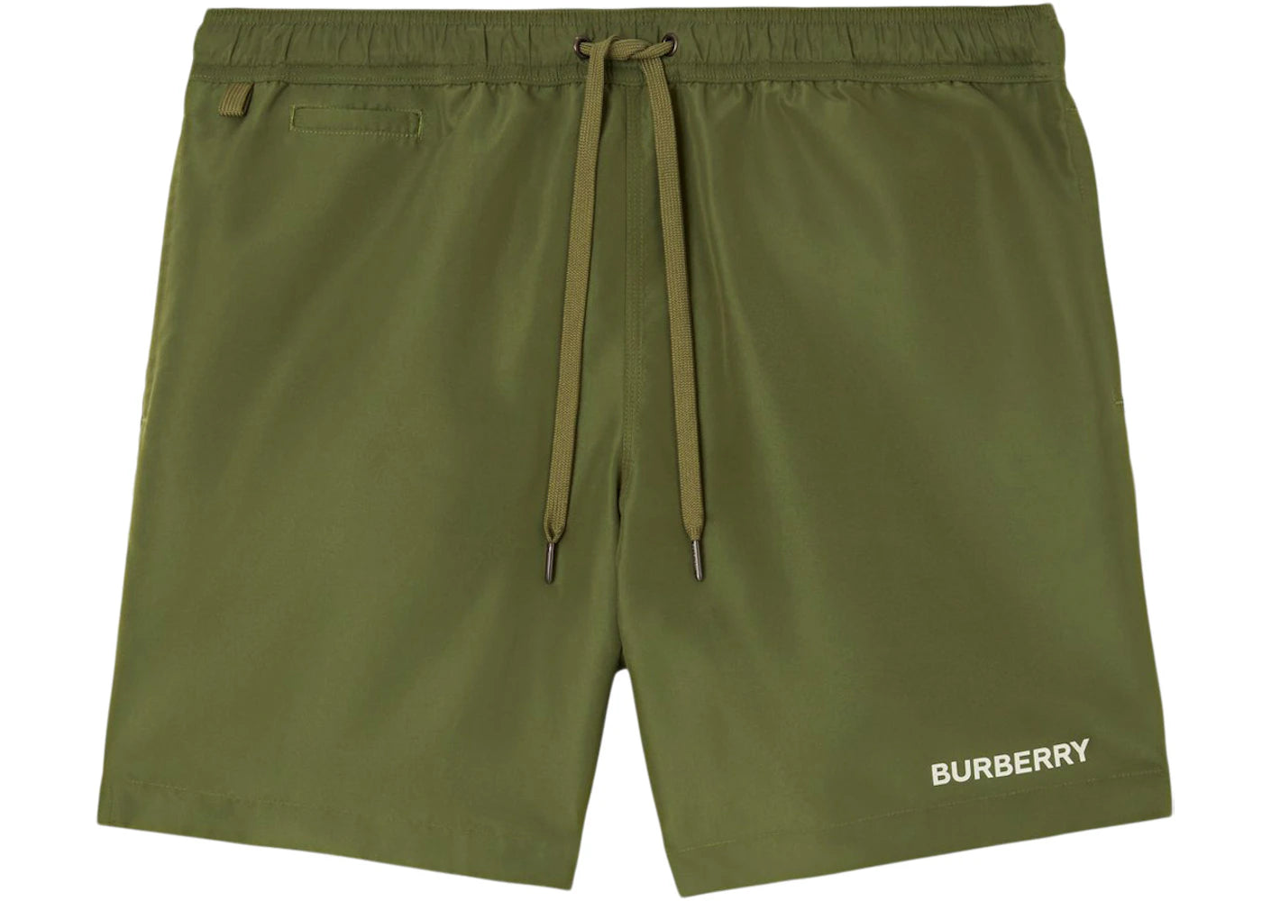 Burberry Logo Detail Swim Shorts Olive/White