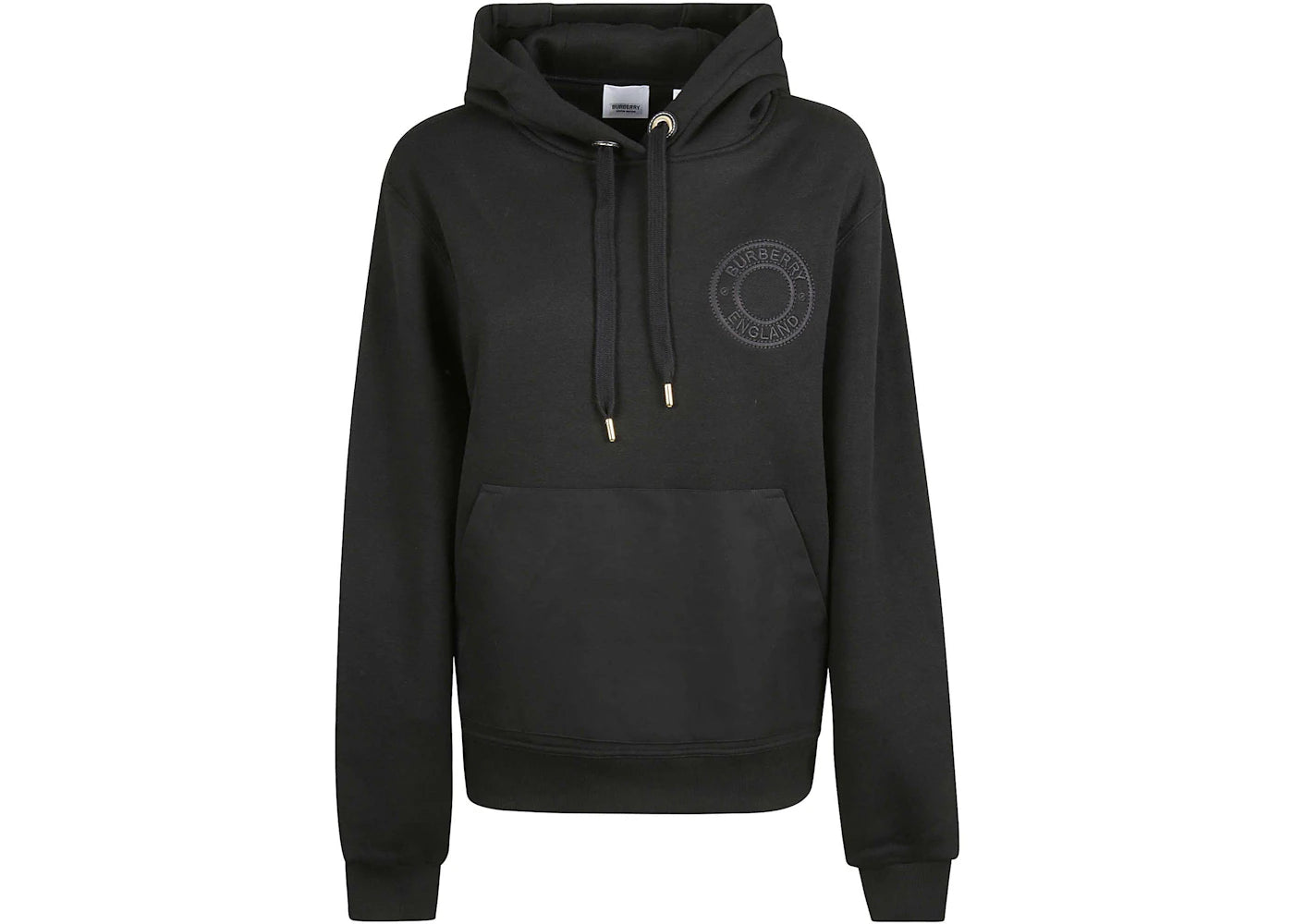 Burberry Logo Embroidered Hoodie Black