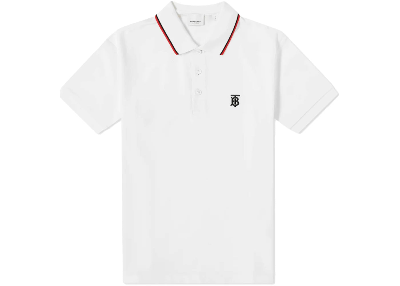 Burberry Logo Embroidered Polo White