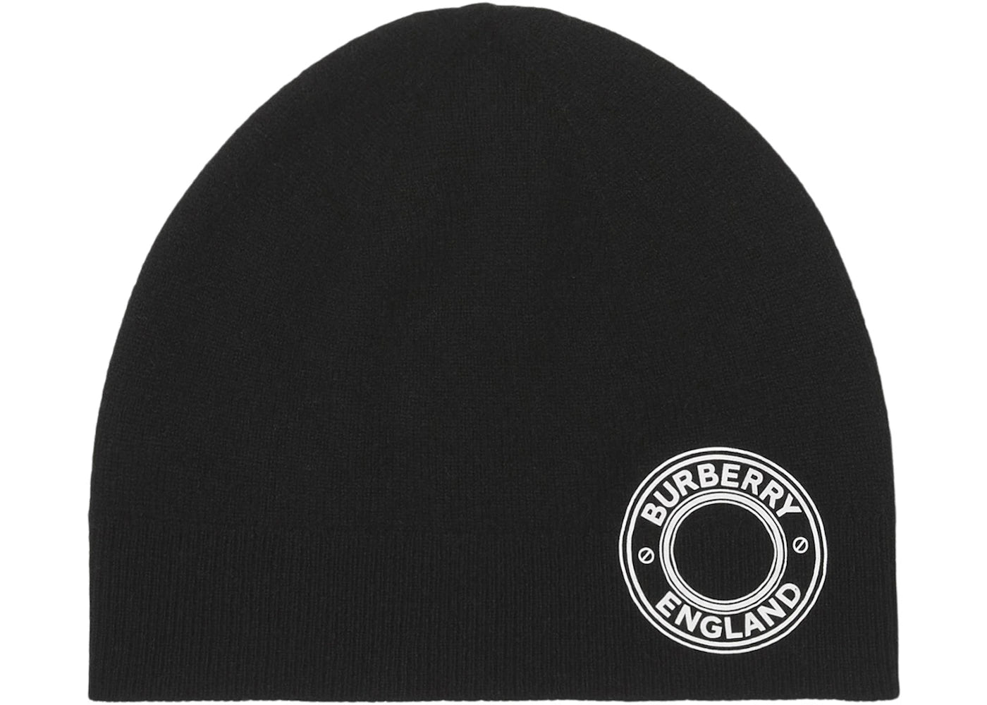 Burberry Logo Graphic Cashmere Blend Beanie Black