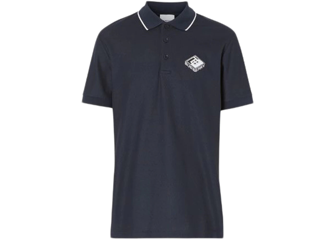 Burberry Logo Graphic Pique Polo Navy