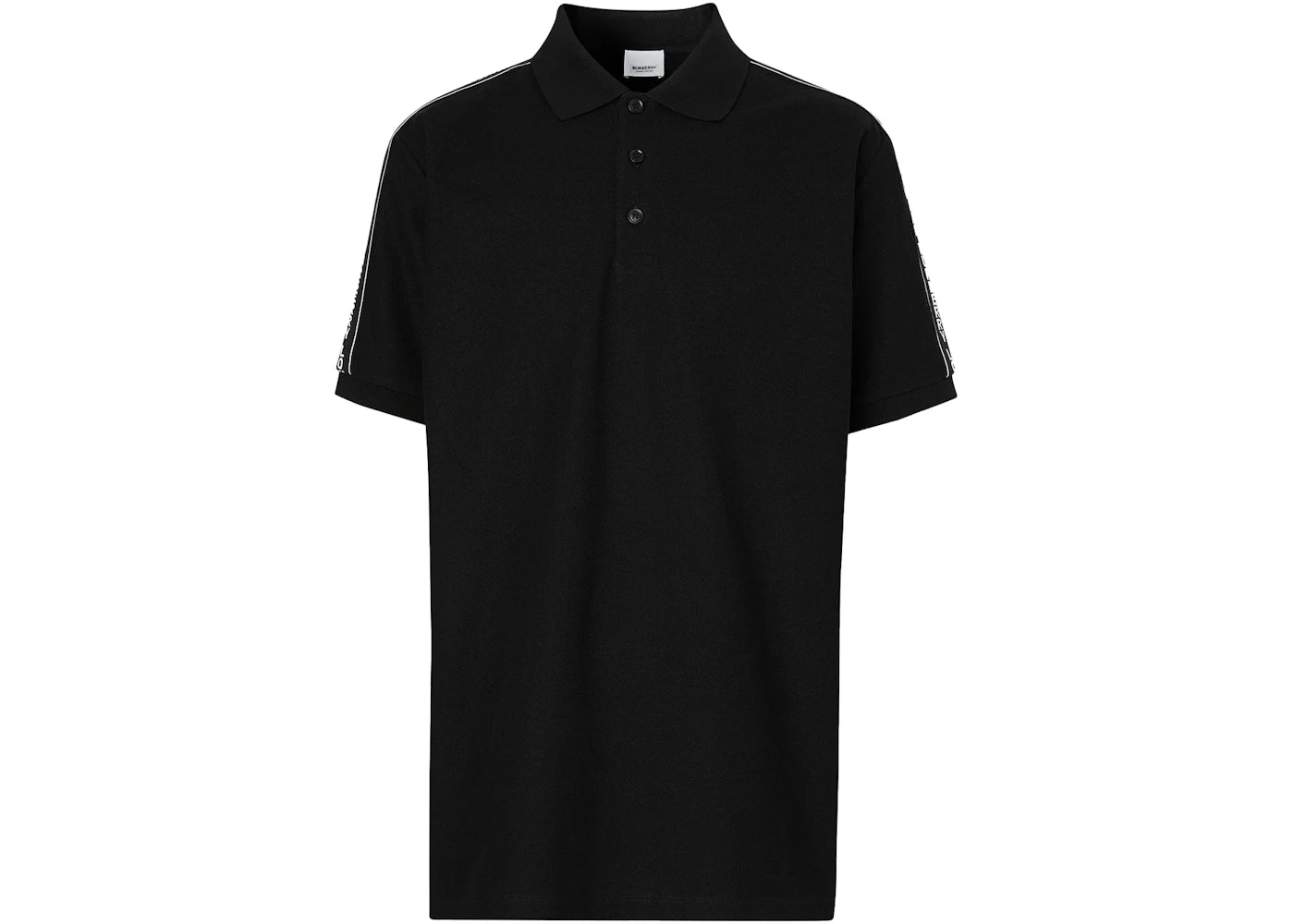 Burberry Logo Panelled Polo Black/White