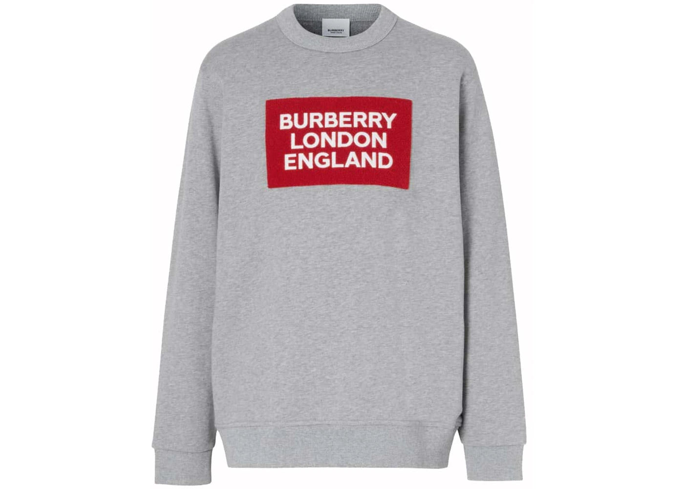 Burberry Logo Patch Cotton Sweatshirt Grey