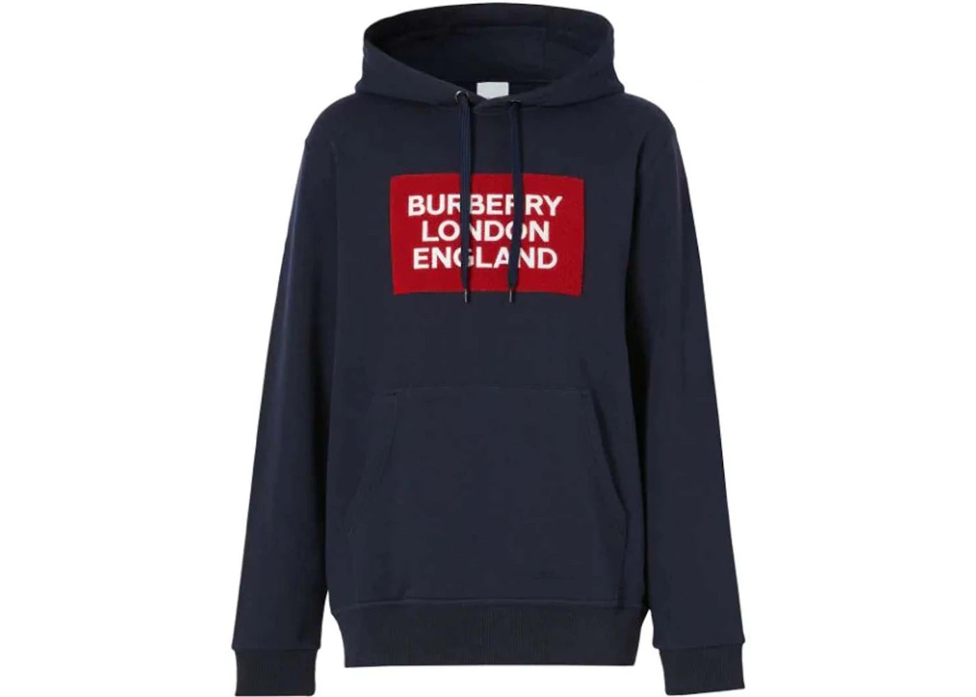 Burberry Logo Patch Hoodie Navy Red