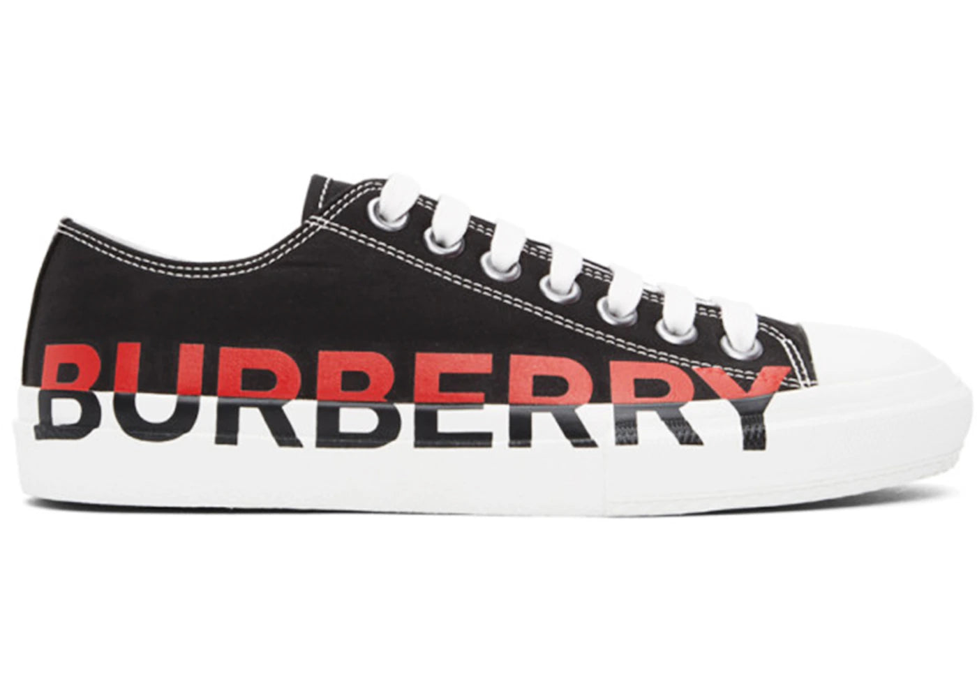 Burberry Logo Print Cotton Black Red White