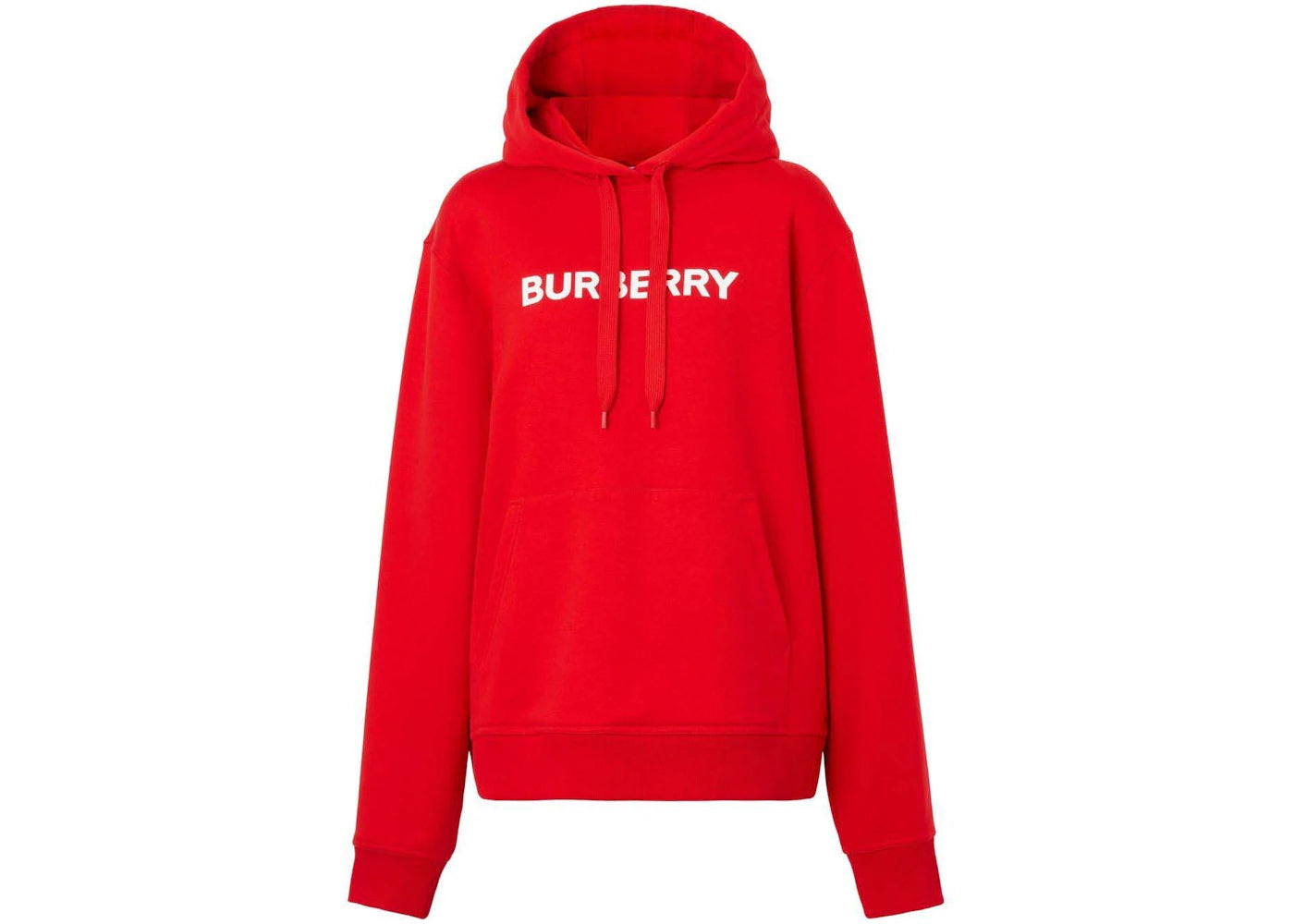 Burberry Logo-Print Cotton Hoodie Red