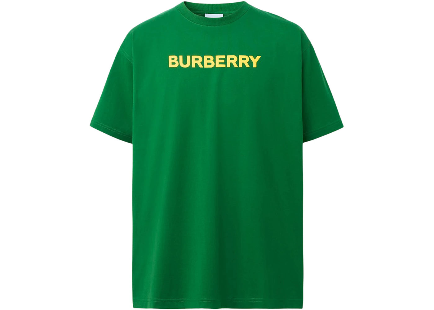 Burberry Logo Print Cotton Oversized T-shirt Ivy Green/Yellow