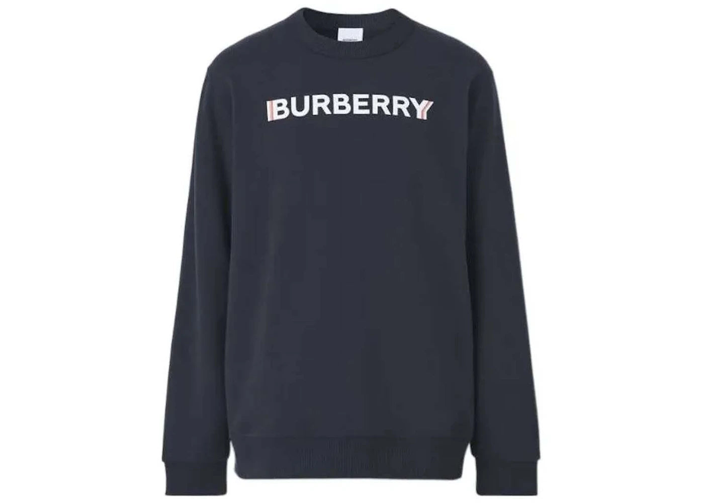 Burberry Logo Print Cotton Sweatshirt Navy