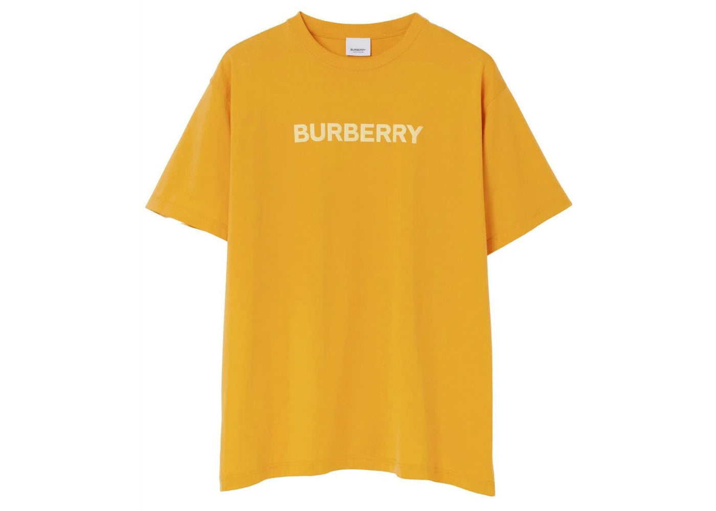 Burberry Logo Print Cotton T-shirt Yellow