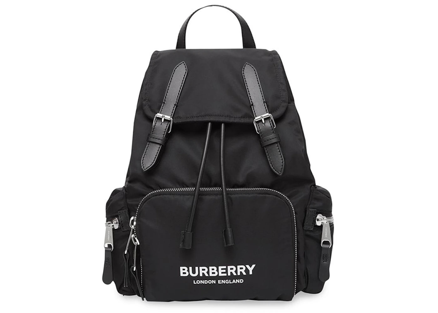 Burberry Logo Print Econyl Nylon Backpack Black