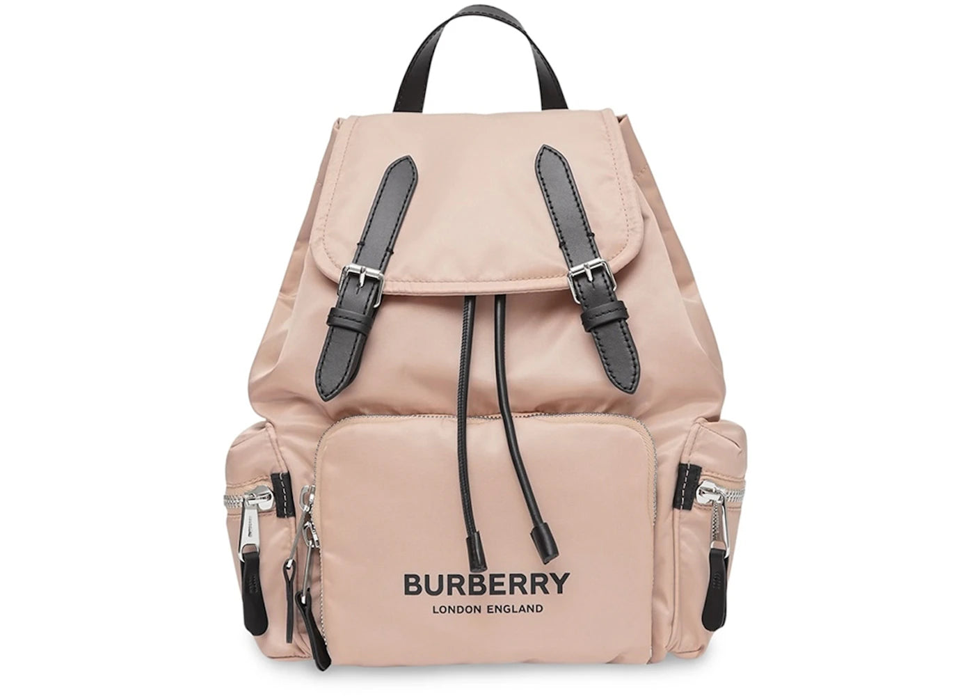 Burberry Logo Print Econyl Nylon Backpack Pink