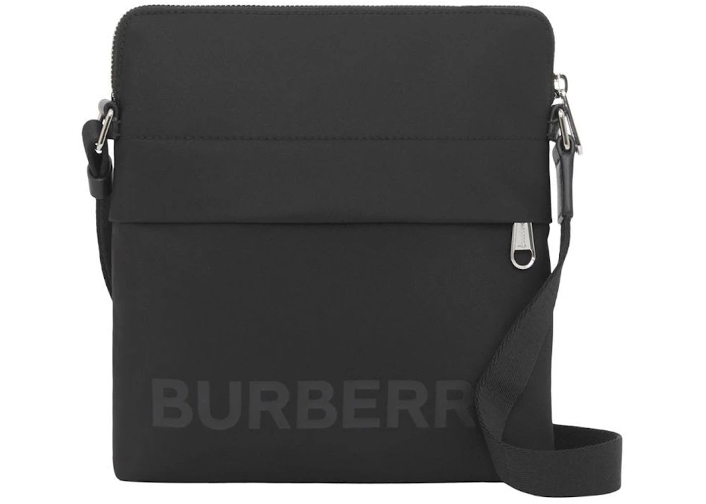 Burberry Logo Print Nylon Crossbody Bag Black