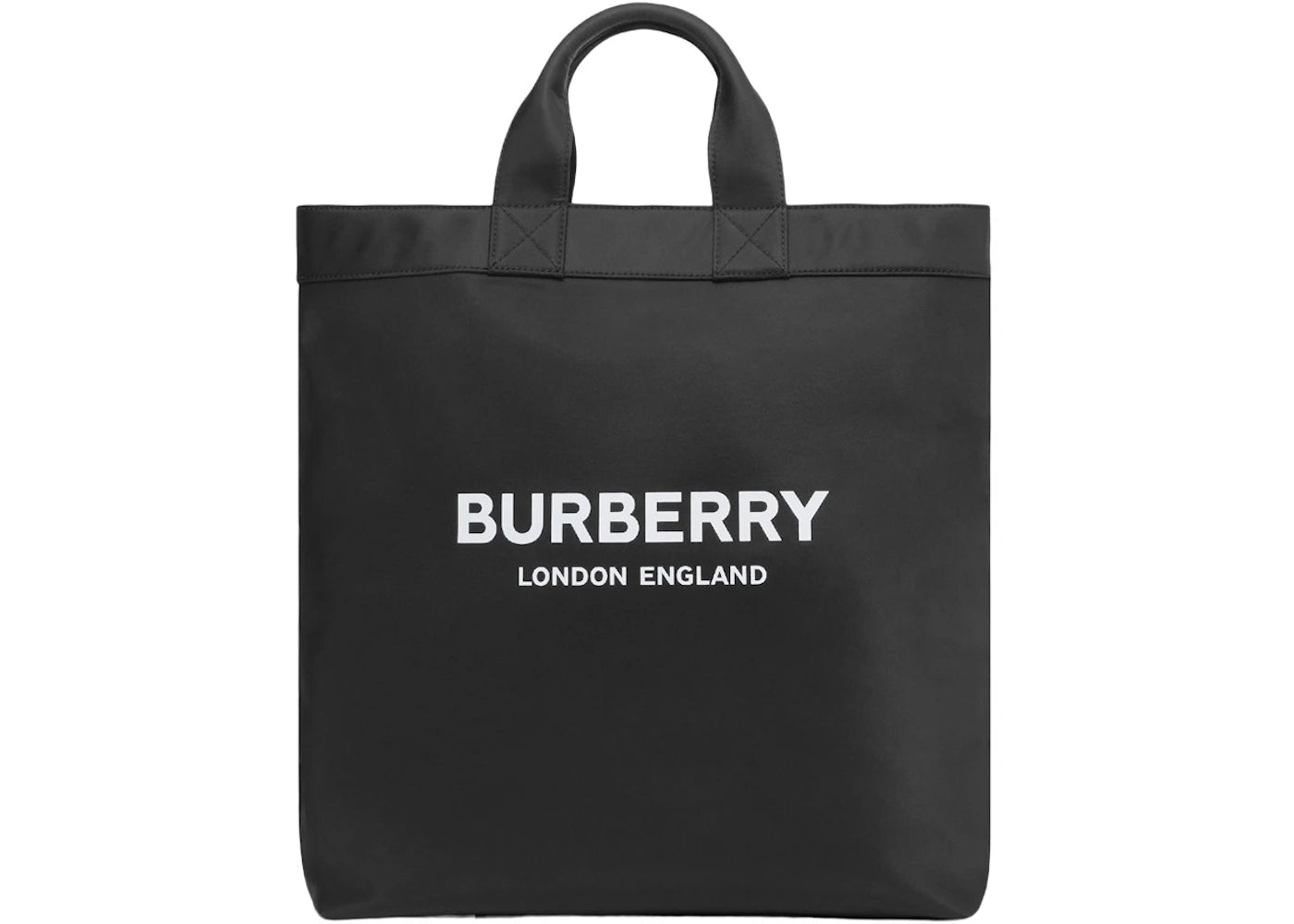 Burberry Logo Print Nylon Tote Bag Black