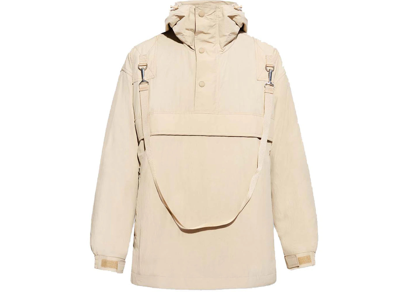 Burberry Logo Print Oversized Windbreaker Jacket Beige