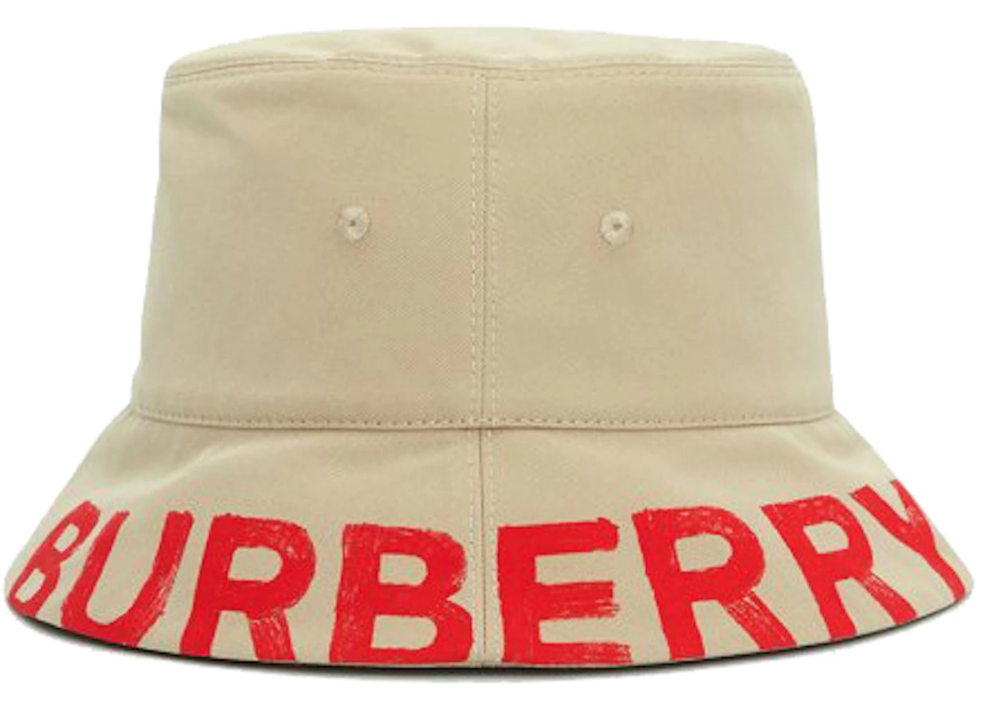 Burberry Logo-Print Reversible Bucket Hat Honey/Red