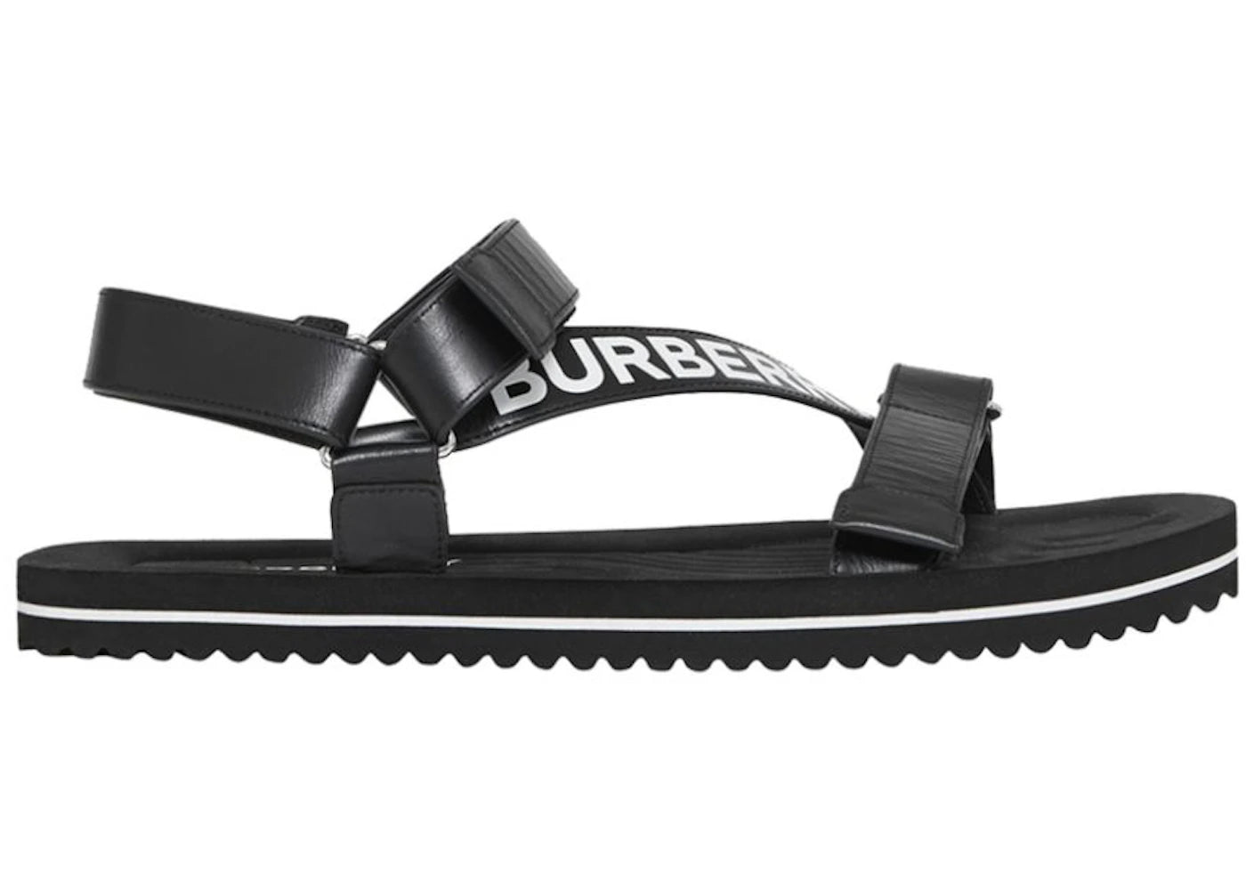 Burberry Logo-Strap Sandal Black Leather