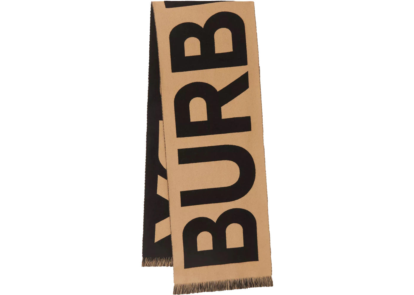 Burberry Logo Wool Jacquard Scarf Archive Beige