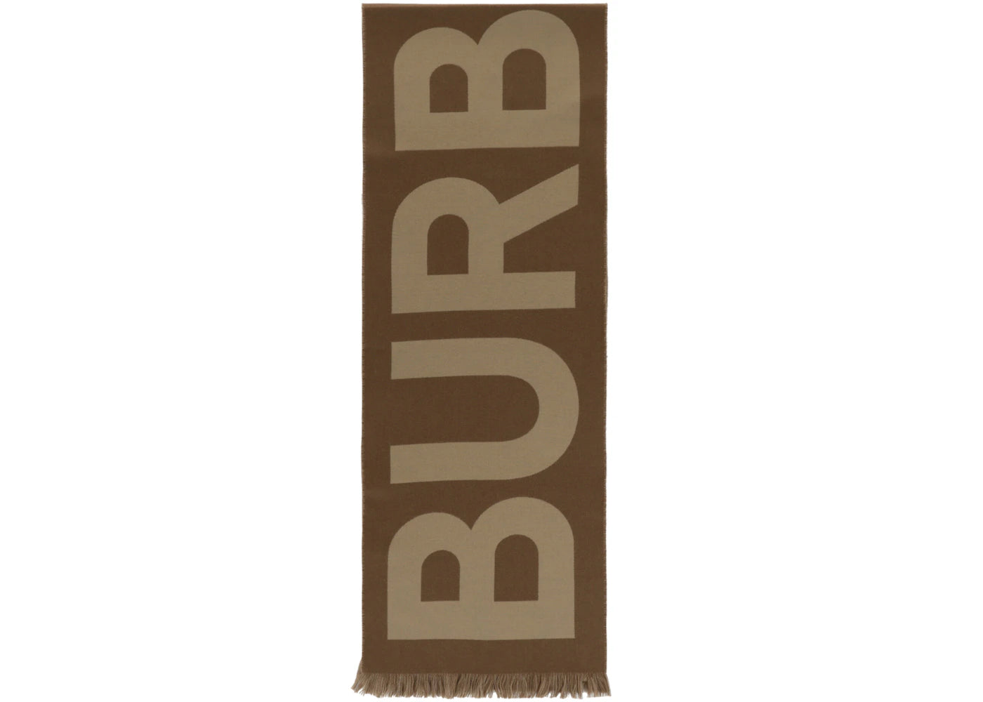 Burberry Logo Wool Scarf Birch Brown