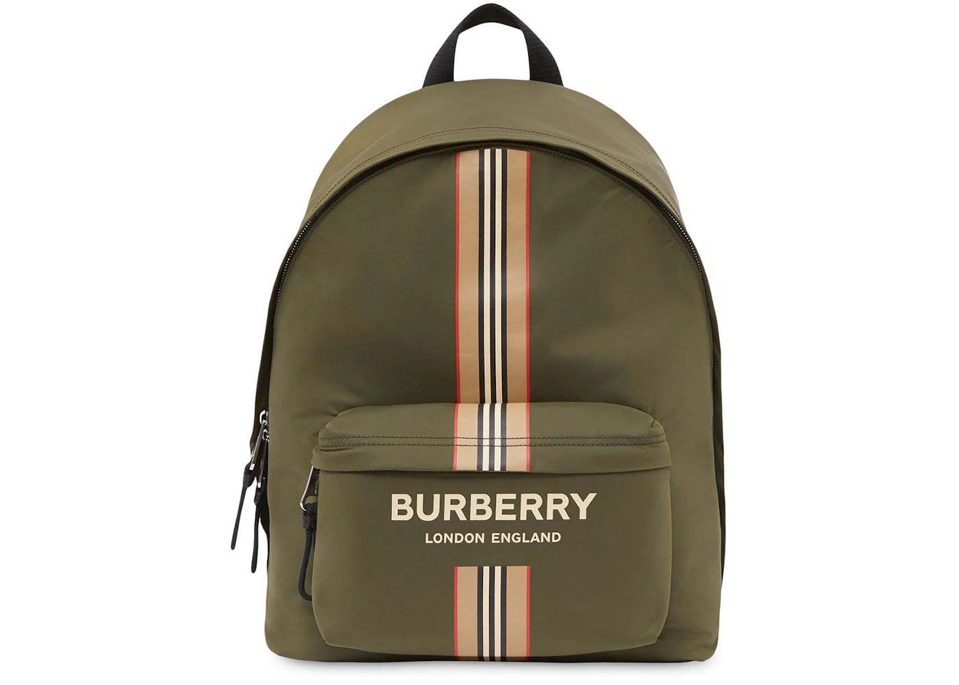 Burberry Logo and Icon Stripe Backpack Green/Beige