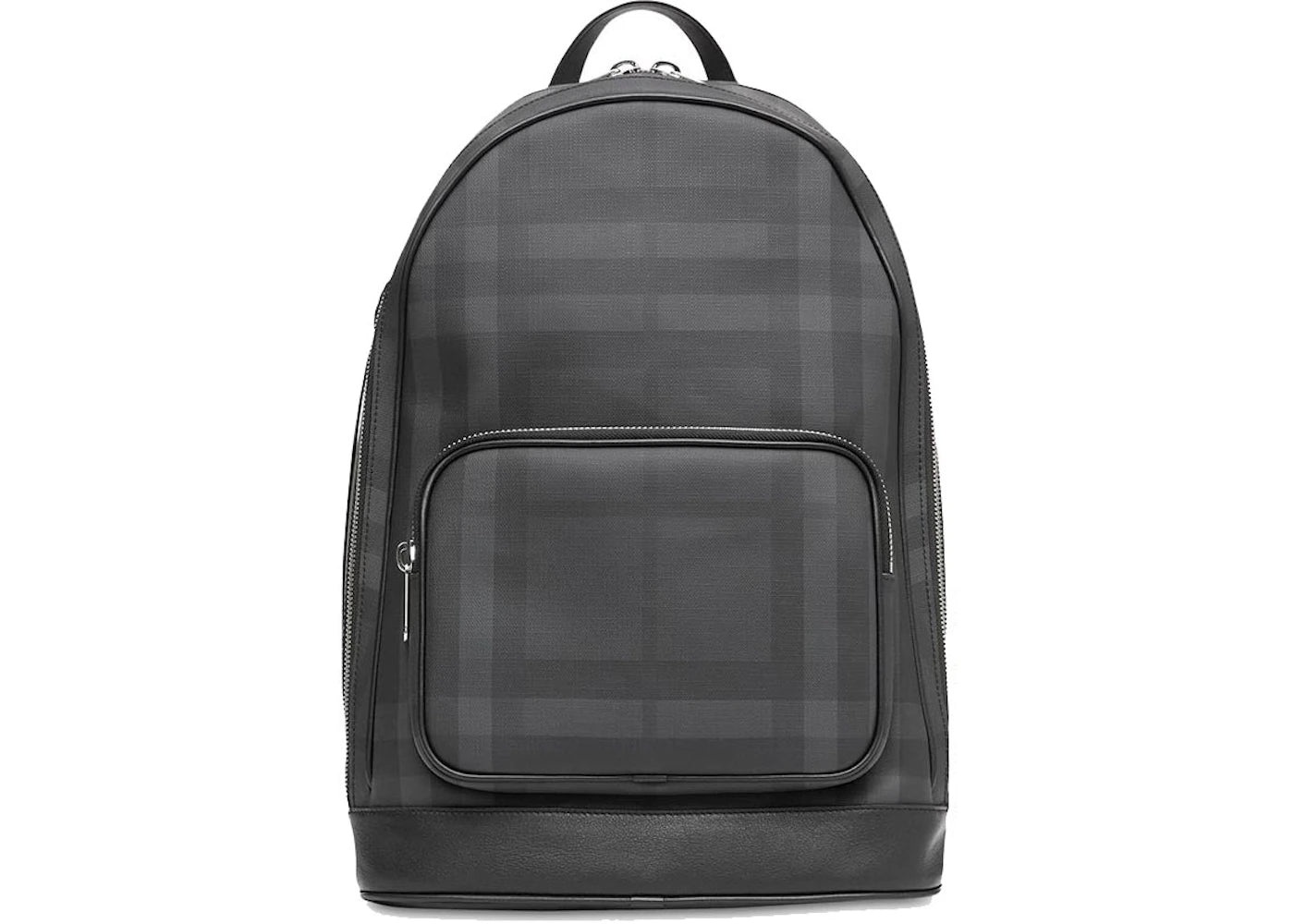 Burberry London Check and Leather Backpack Dark Charcoal