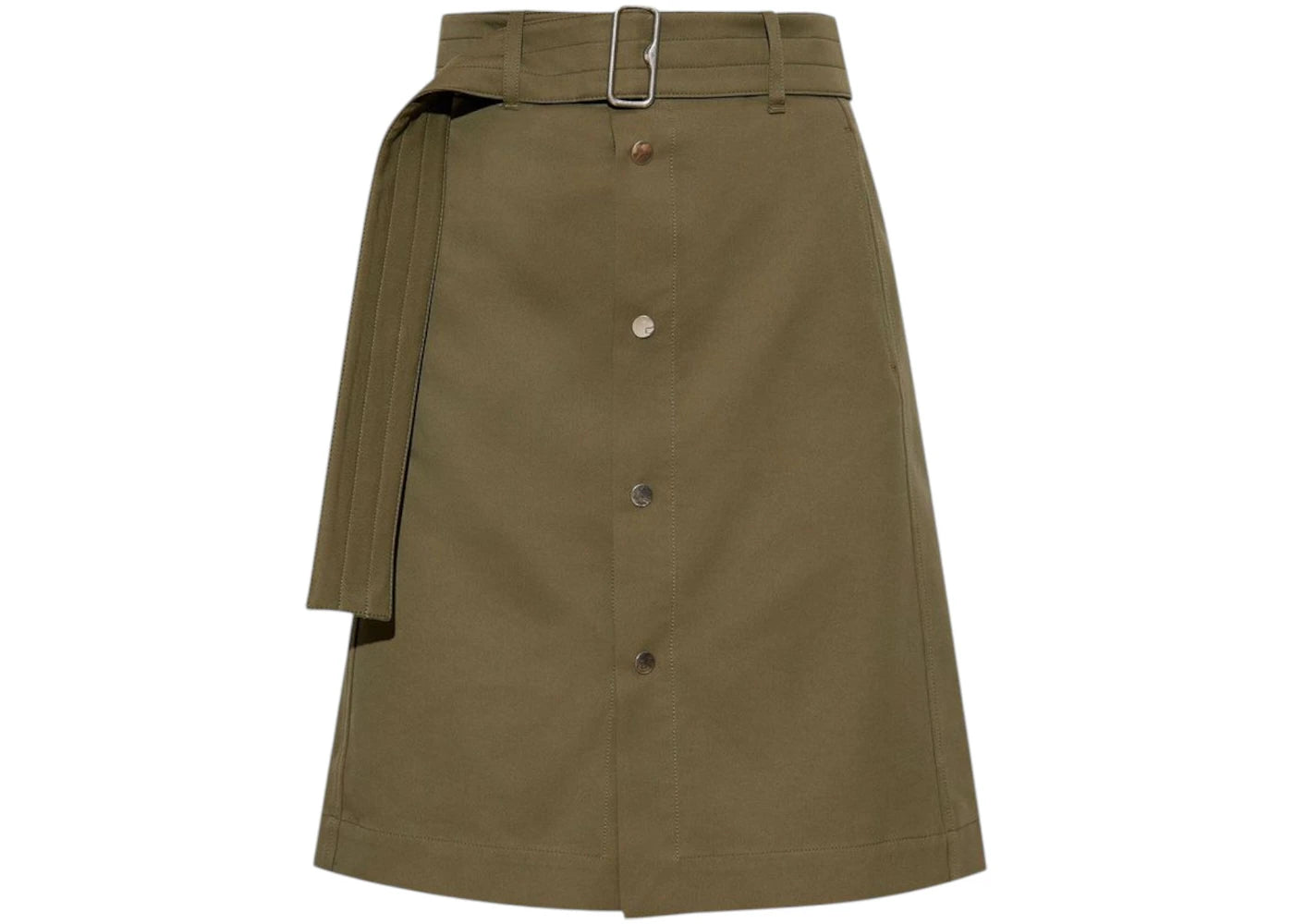 Burberry Long Canvas Trench Skirt Khaki