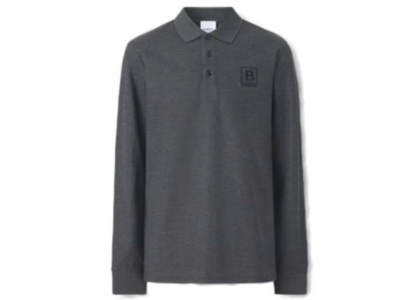 Burberry Long Sleeve Polo Charcoal Gery