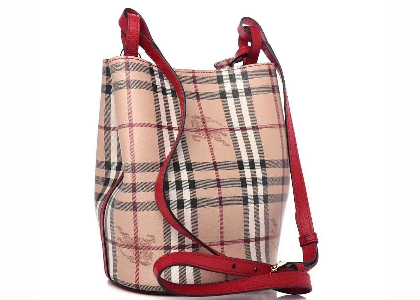 Burberry Lorne Haymarket Nova Check Small Crossbody Red