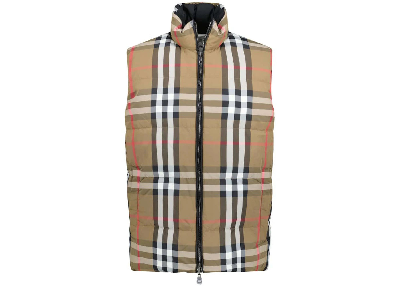 Burberry Lowick Reversible Check Down Vest Black/Archive Beige