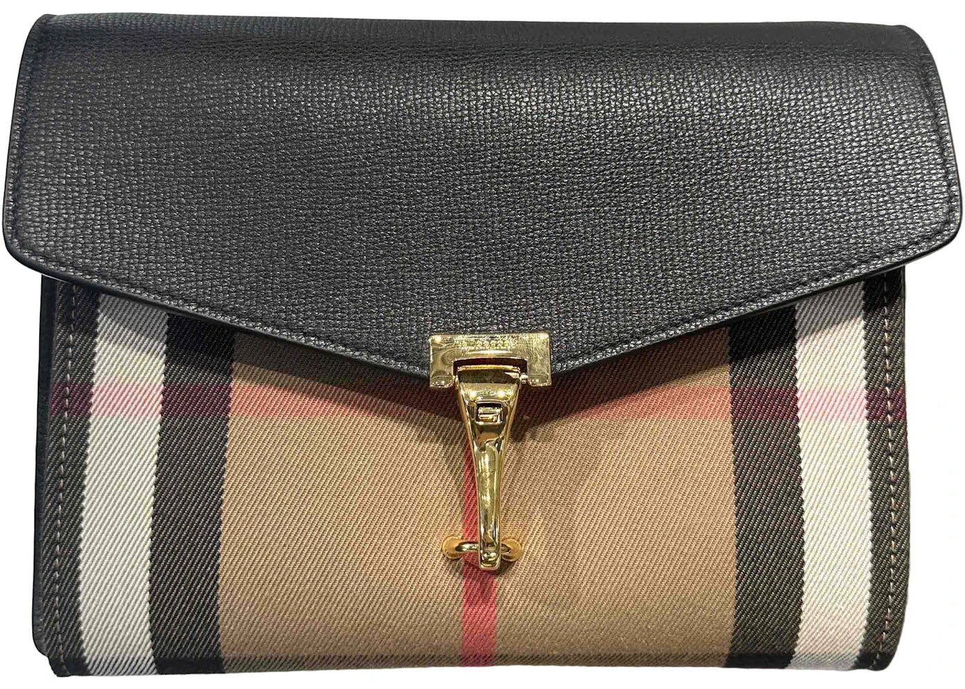 Burberry Macken Small Check Chain Crossbody Black