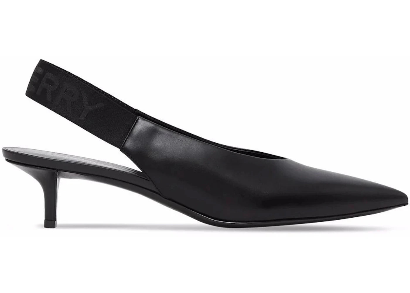 Burberry Malinda Leather Kitten Heel Slingback Pumps Black (Women's)
