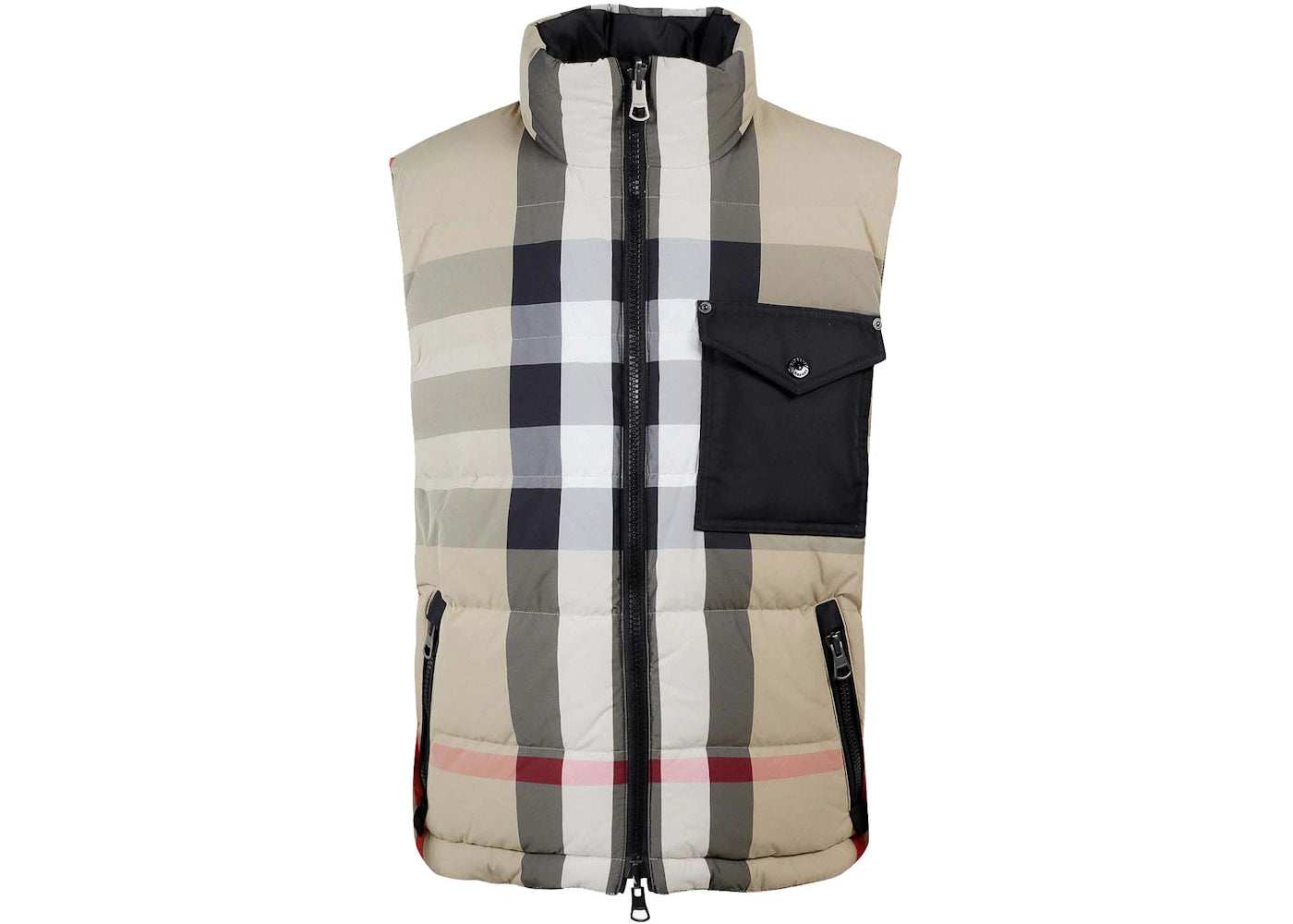 Burberry Man Sleeveless Padded And Reversible Jacket Beige